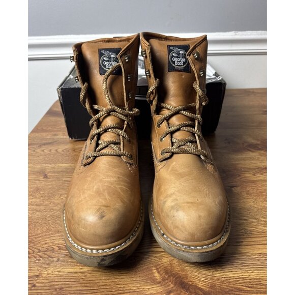 Georgia Boot Men's Wedge Work Boot 8" Barracuda Gold Size 10.5 M G8342 - Picture 1 of 11